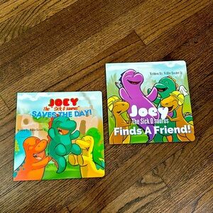 Children Dinosaurs Book Set Joey The Sick O Saurus Saves The Day/Finds A Friend